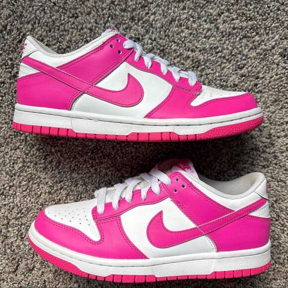 Nike Dunk Low Laser Pink Size 5.5 Youth (Size 7 Women's) - Picture 1 of 7